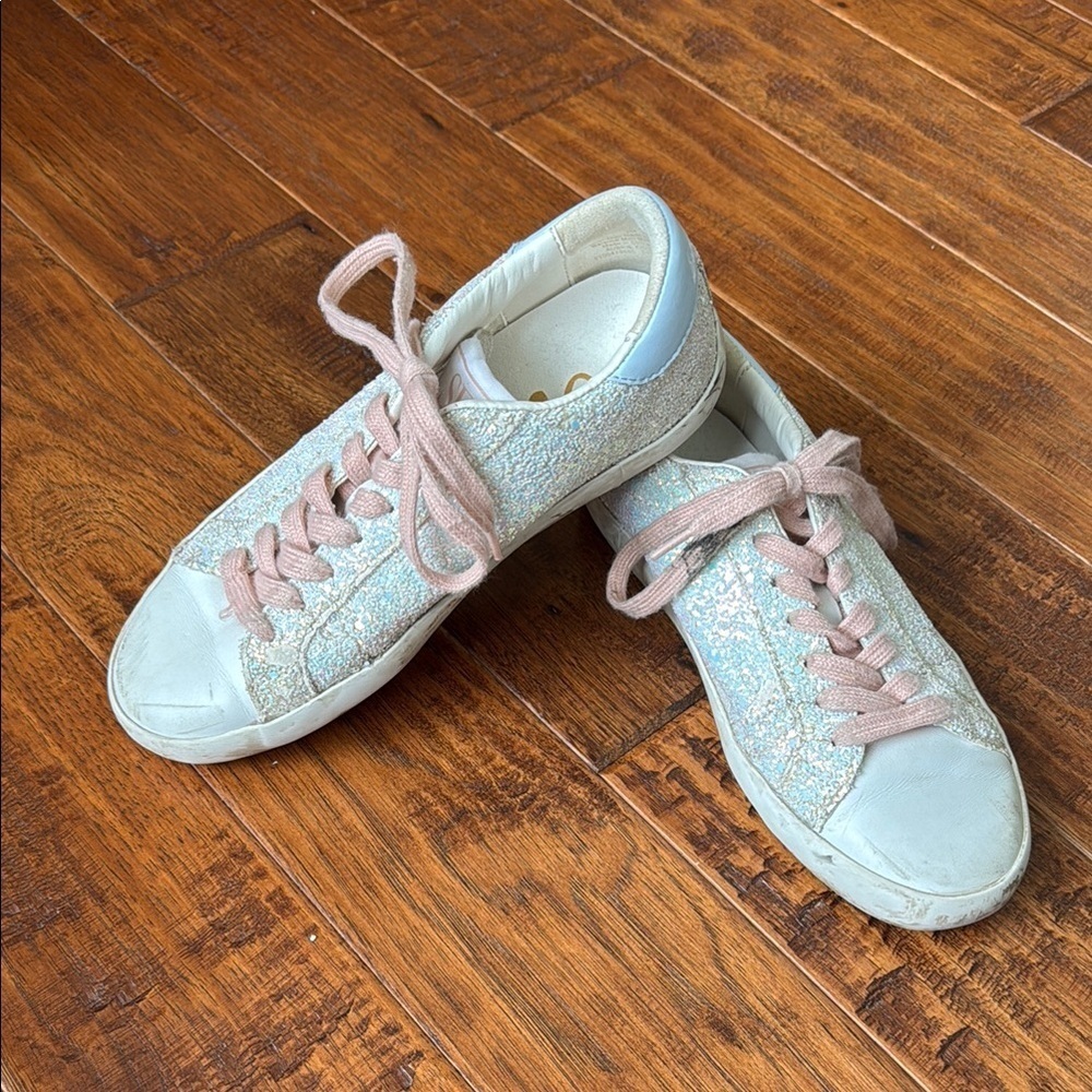 Sam Edelman Girl's Aubrie Glitter Sneakers, Size 2